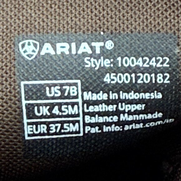 NWOB Ariat Women's Brown Leather Western Anthem Round Toe Shortie Boots Sz US 7B - Picture 10 of 13